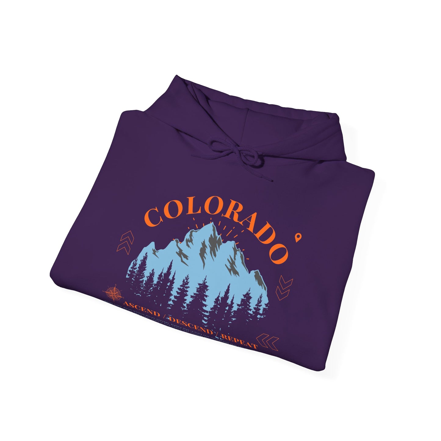 Colorado 14ers Mountain Unisex Hoodie — Ascend/Descend/Repeat Mountain Climbing Graphic - Lucky Outfitters Adventure Pullover