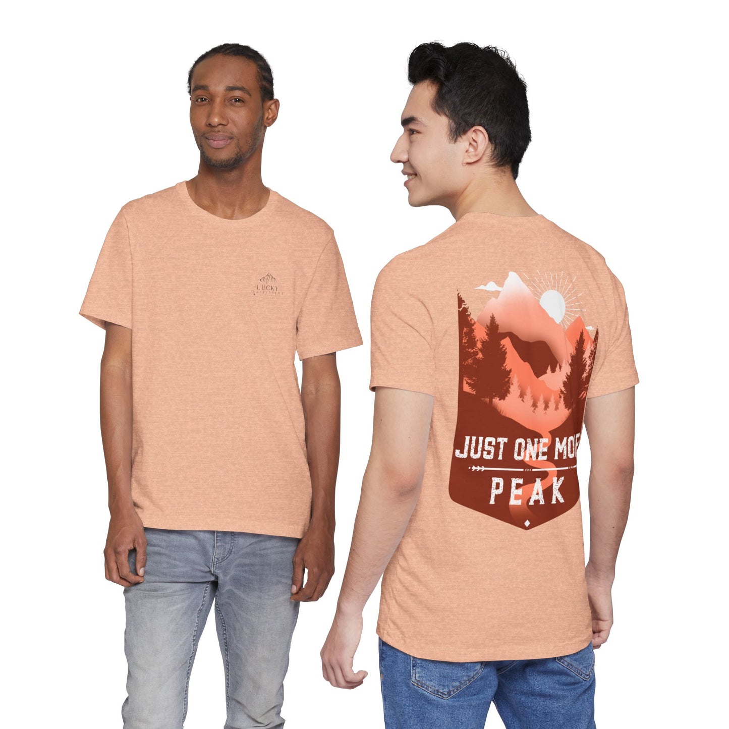 Lucky Outfitters - Just One More Peak T-Shirt — Unisex Hiking Mountain Adventure Tee
