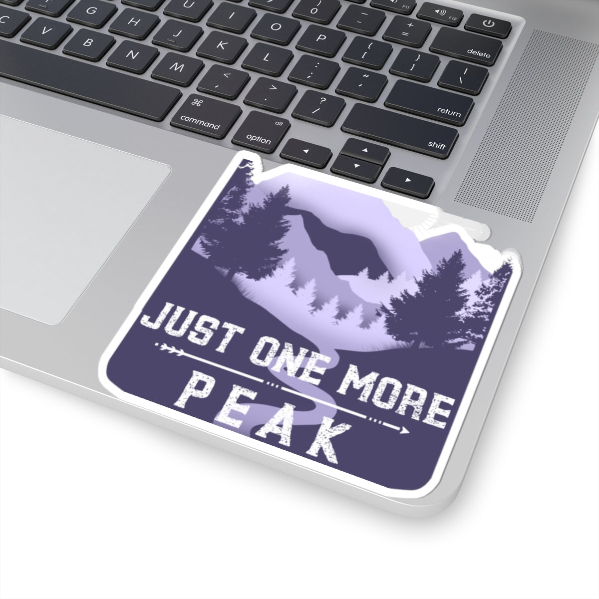 Just One More Peak Sticker — Hiking Mountain Kiss-Cut Decal