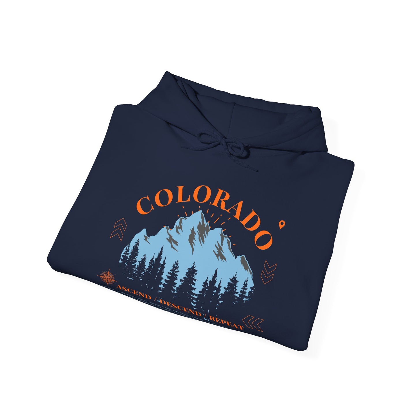 Colorado 14ers Mountain Unisex Hoodie — Ascend/Descend/Repeat Mountain Climbing Graphic - Lucky Outfitters Adventure Pullover