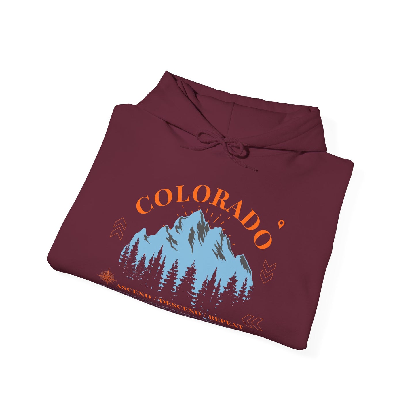 Colorado 14ers Mountain Unisex Hoodie — Ascend/Descend/Repeat Mountain Climbing Graphic - Lucky Outfitters Adventure Pullover