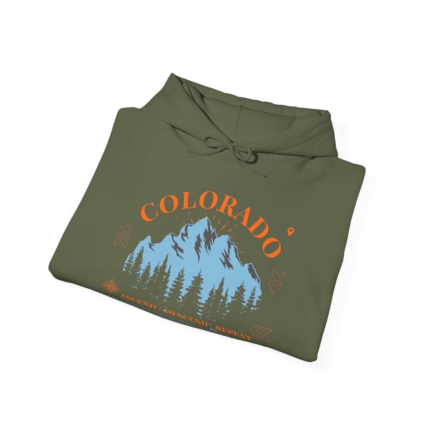 Colorado 14ers Mountain Unisex Hoodie — Ascend/Descend/Repeat Mountain Climbing Graphic - Lucky Outfitters Adventure Pullover