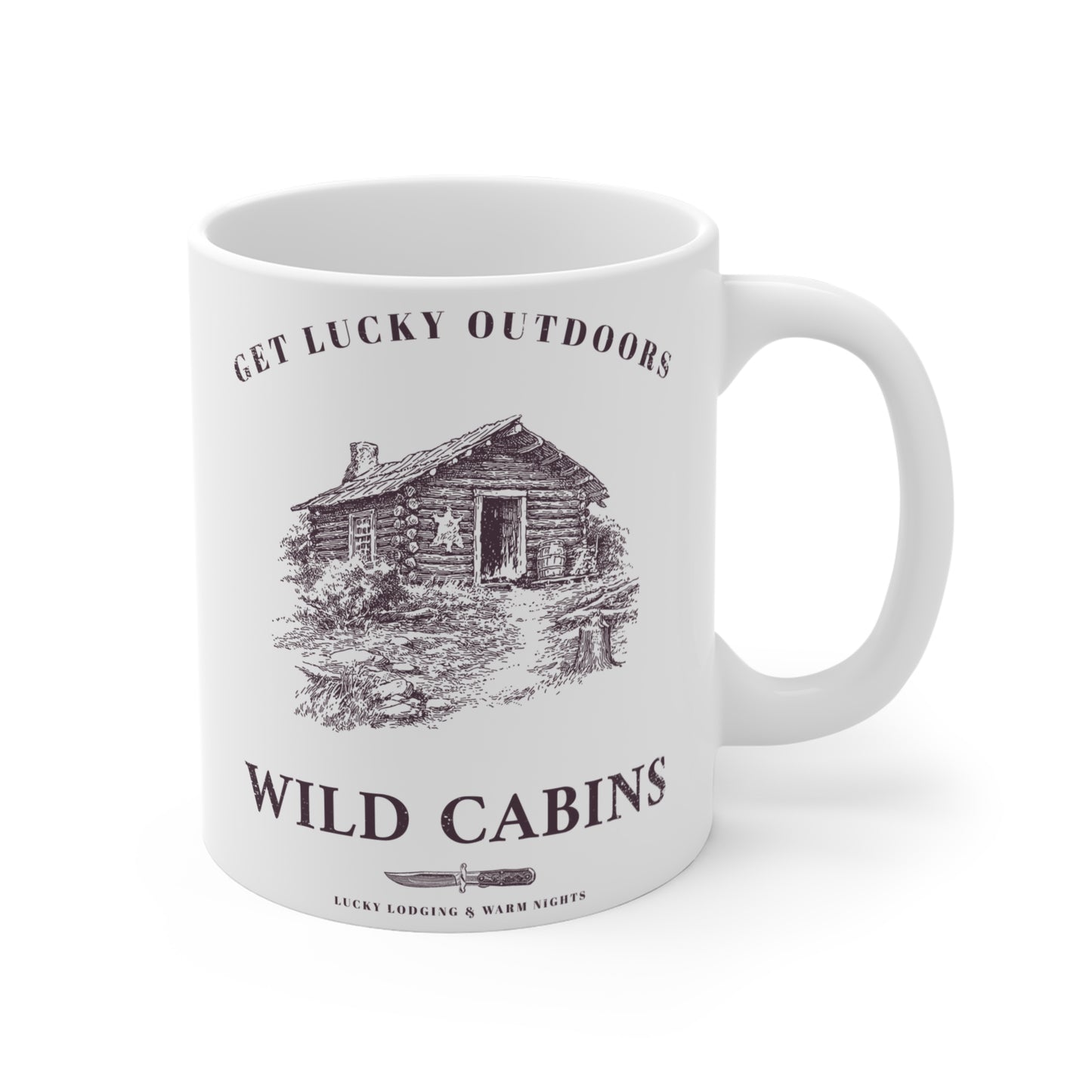 Lucky Outfitters Wild Cabin Mug — "Lucky Lodging & Warm Nights" 11oz