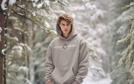 Mount Sherman Summit Hoodie — Unisex Hiking Souvenir Pullover by Lucky Outfitters