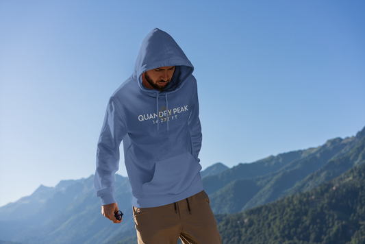 Quandry Peak Summit Hoodie — Unisex Hiking Souvenir Pullover by Lucky Outfitters