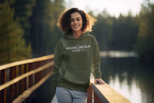 Mount Lincoln Summit Hoodie — Unisex Hiking Souvenir Pullover by Lucky Outfitters