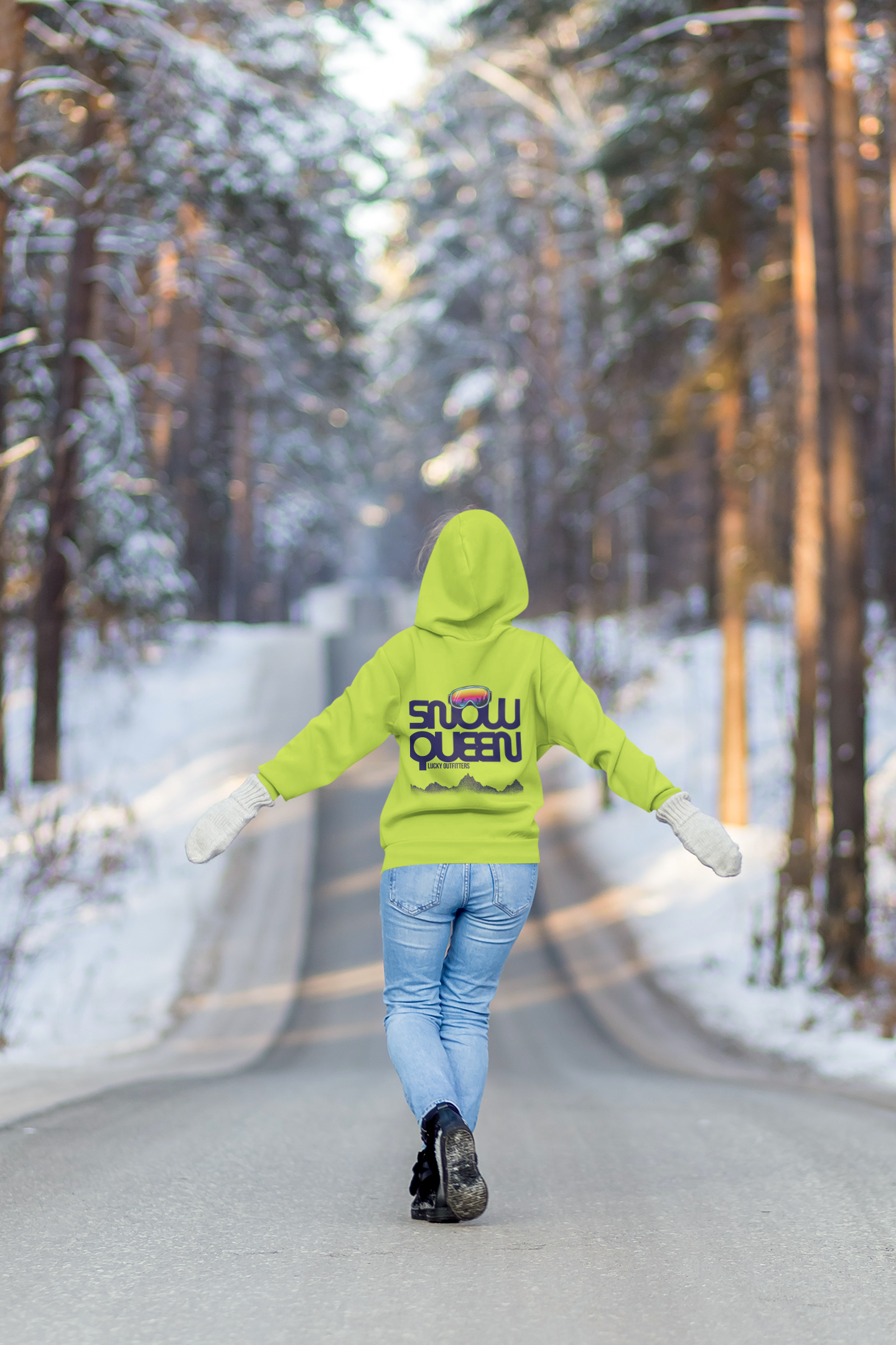 The Snow Queen Retro Goggles Hoodie - Unisex Graphic Pullover by Lucky Outfitters
