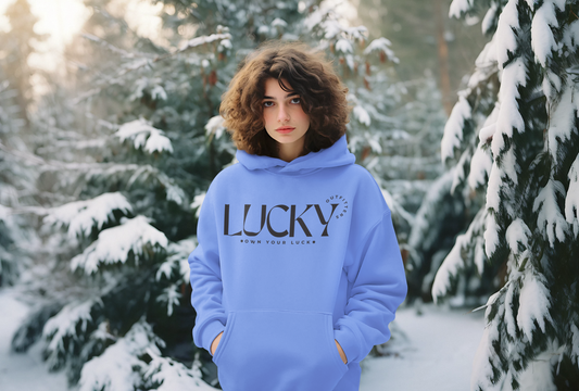 Your Lucky Hoodie - LUCKY Dark Gray Graphic Unisex Pullover