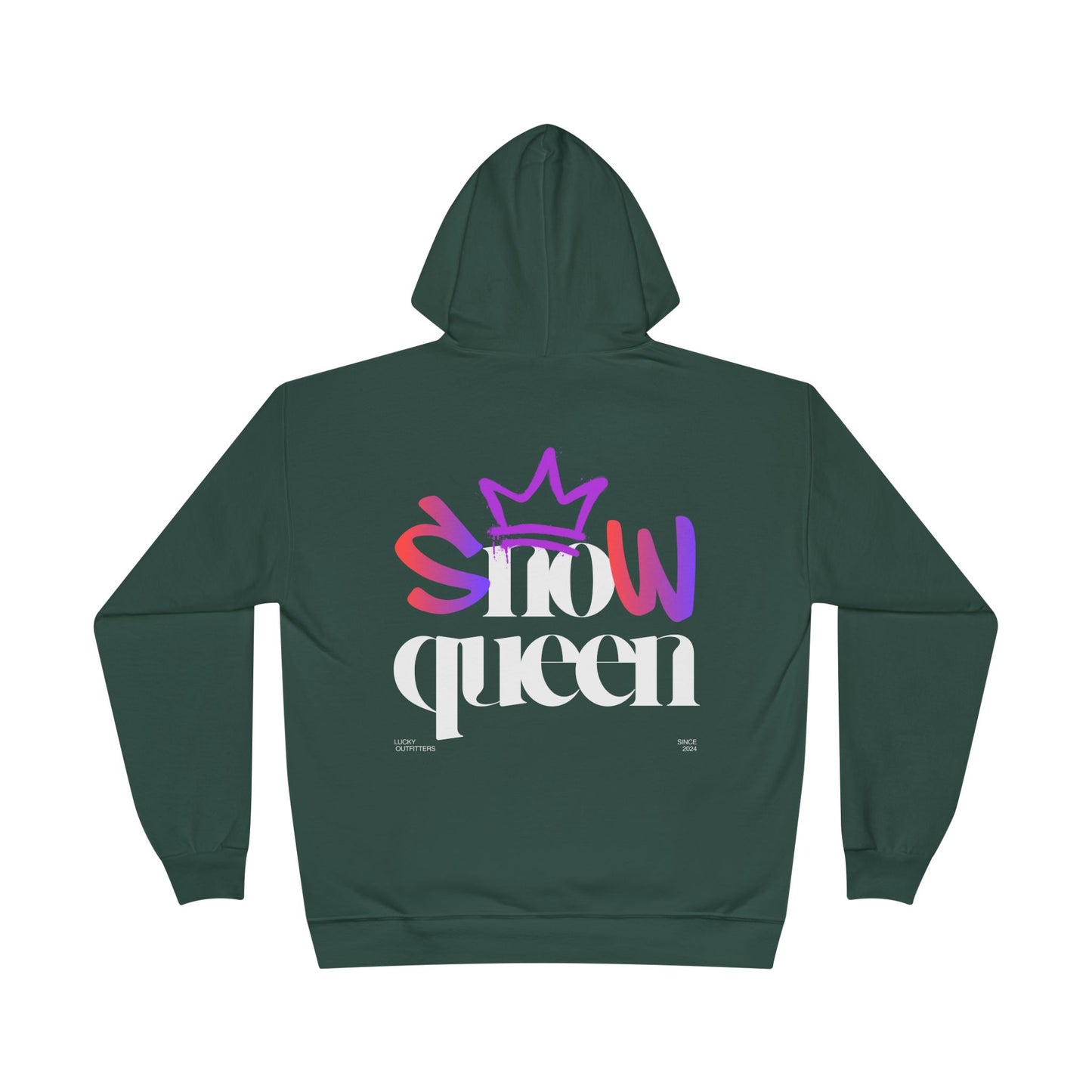 The "Snow Queen" Hoodie - Unisex White Graphic Pullover by Lucky Outfitters