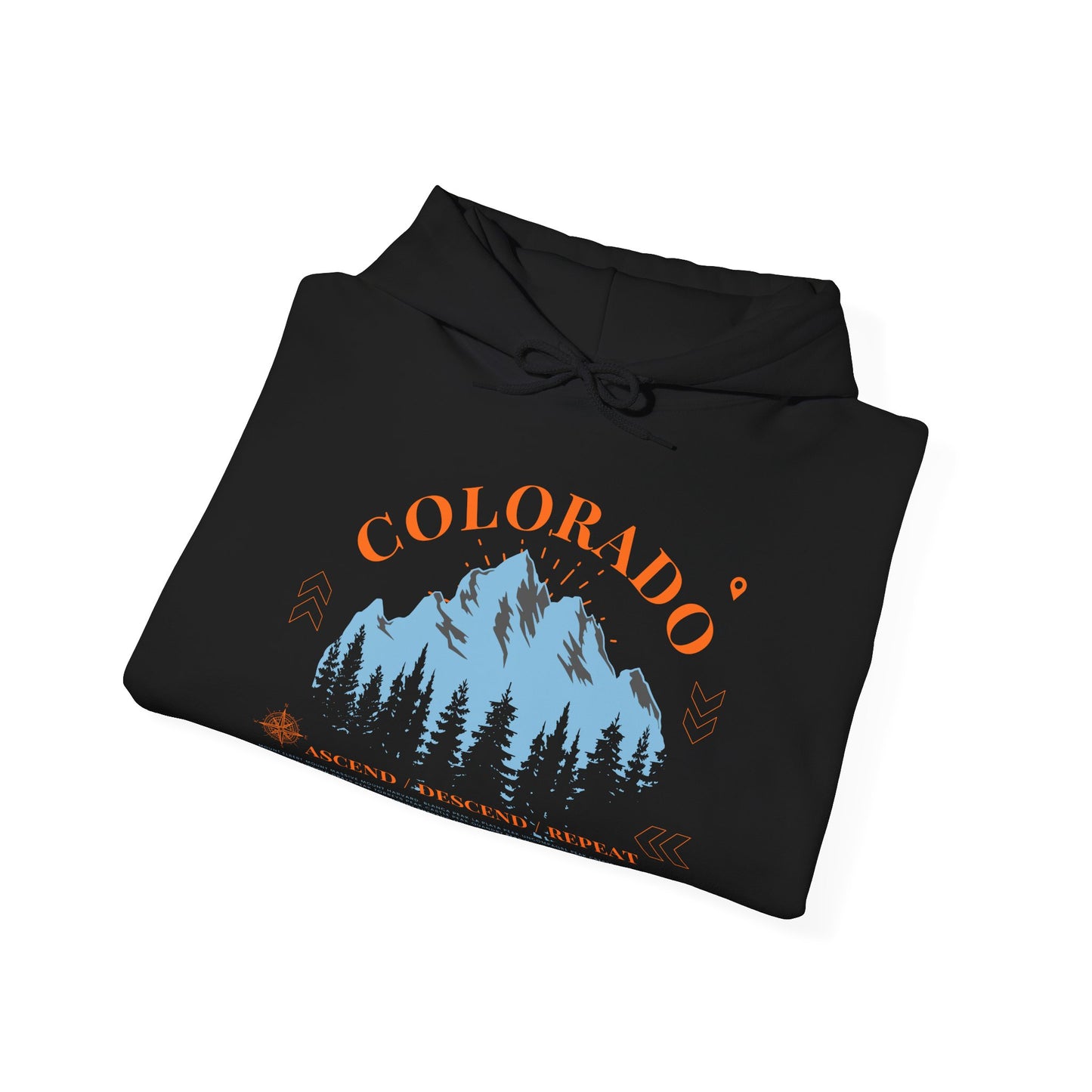 Colorado 14ers Mountain Unisex Hoodie — Ascend/Descend/Repeat Mountain Climbing Graphic - Lucky Outfitters Adventure Pullover