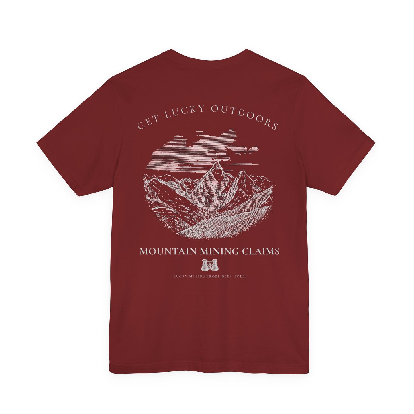 Get Lucky Outdoors Unisex Vintage Mountain Tee — "Lucky Miners Probe Deep Holes"