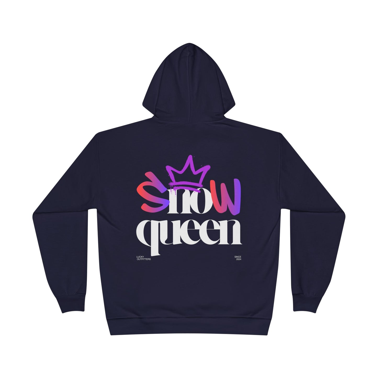 The "Snow Queen" Hoodie - Unisex White Graphic Pullover by Lucky Outfitters