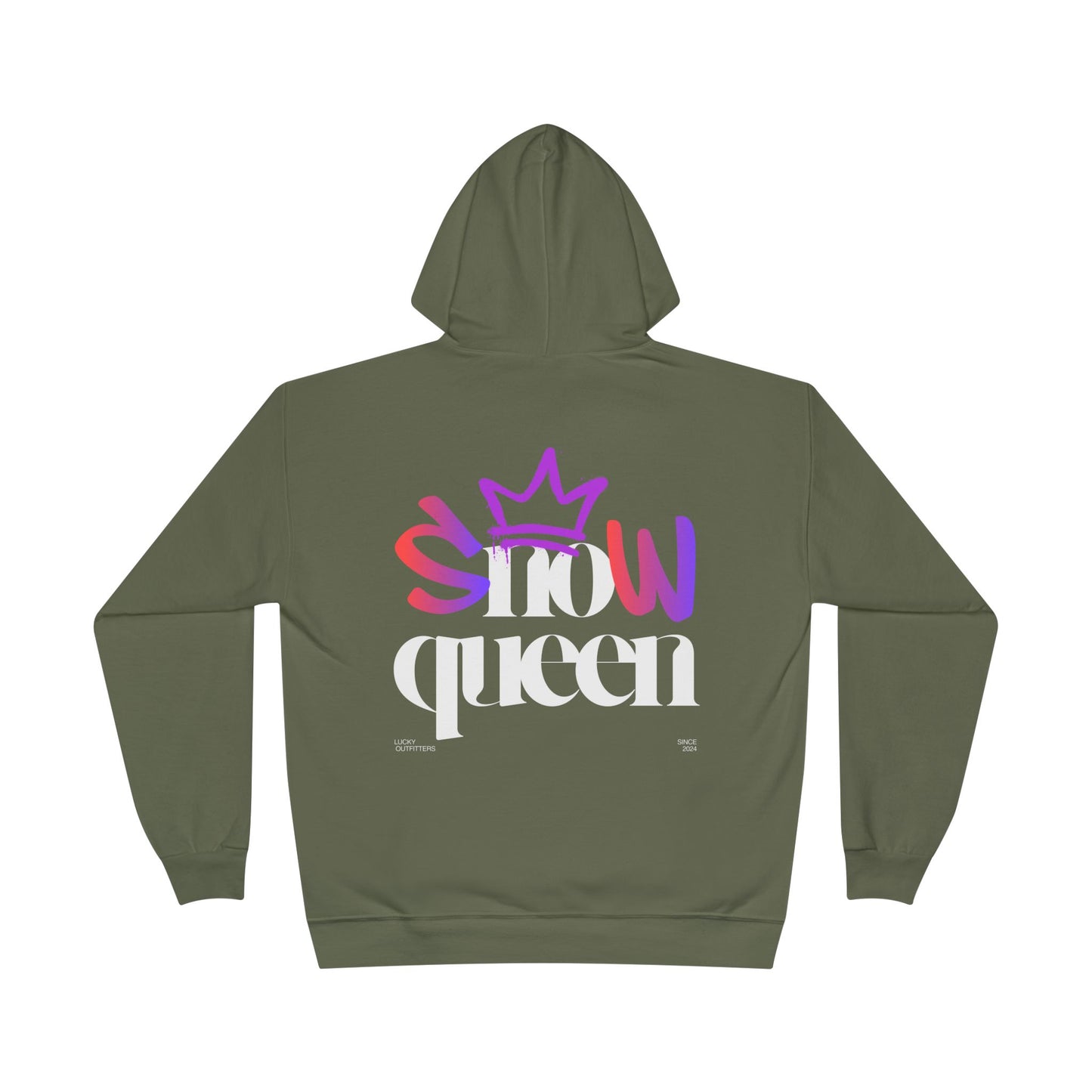 The "Snow Queen" Hoodie - Unisex White Graphic Pullover by Lucky Outfitters
