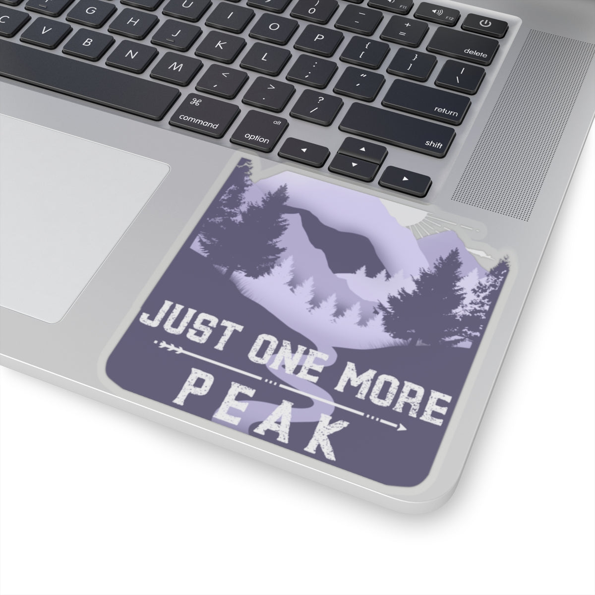 Just One More Peak Sticker — Hiking Mountain Kiss-Cut Decal