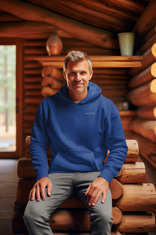 Lucky Outfitters Mountain Hoodie — Unisex Minimal Outdoor Graphic Pullover